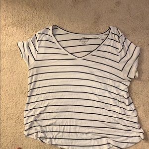 Striped Off the shoulder relaxed tee